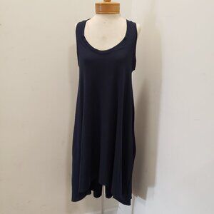 SAVA dark blue sleeveless dress w/ an uneven hem size M